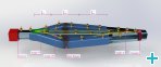 Schematic drawing of the polarising cavity illustrating the separation and recombination of the neutron beams